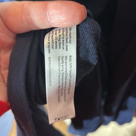 Eileen fisher blue cowl neck long sleeve tunic style split hem top tencel - Picture 3 of 4